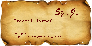 Szecsei József névjegykártya